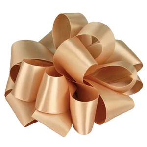 5 yd DOUBLE FACE GOLDENALE SATIN POLYESTER RIBBON 1 1/2" - 2 1/4" - Picture 1 of 1