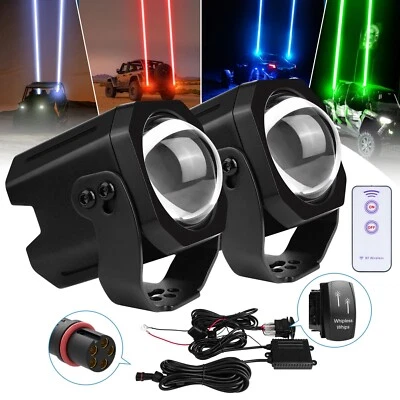 RGB Laser LED Whip Lights Spot Pods Whipless For Side by Sides Polaris UTV ATV - Image 1 of 4