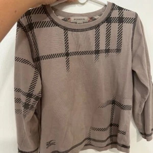 Burberry Boys Long Sleeve T-shirt, Size 4y, tan with burberry plaid - Picture 1 of 3