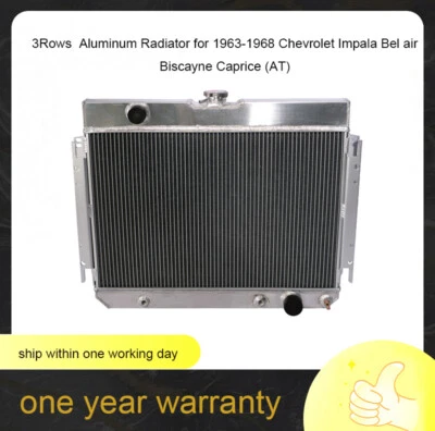 Radiator 3ROW For 1963-1968 Chevrolet Impala/Bel Air/Biscayne/Caprice 3.8L (AT) - Image 1 of 4