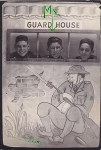 VINTAGE PHOTO BOOTH - ARCADE - YOUNG GUYS IN "GUARD HOUSE" JAIL/SLEEPING GUARD - Bild 1 von 1