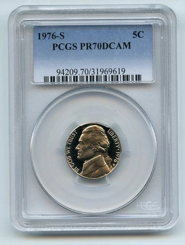 1976 S 5C Jefferson Nickel Proof PCGS PR70DCAM Cover