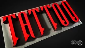 TATTOO Storefront Sign Outdoor LED Illuminated custom sizes and font style - Picture 1 of 4