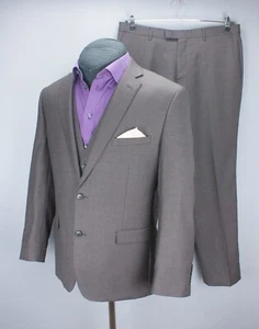 MOSS 1851 Tailored Fit Brown Suit Reg Fit 3 Pcs Jacket 42 Waistcoat 42 Pants 34 - Picture 1 of 24
