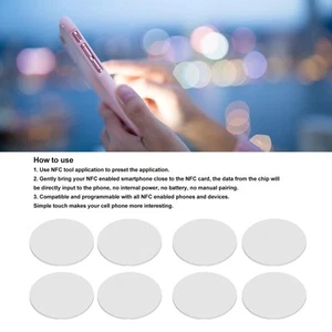 30x Runde NFC-Kartenanhänger Mit Wiederbeschreibbarem Chip 25 Mm 1 Zoll 504 Byt❀ - Zdjęcie 1 z 22