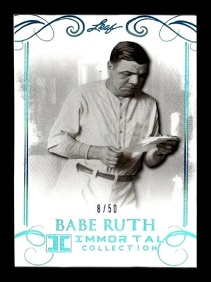 2017 Leaf Babe Ruth Immortal Collection #25 Babe Ruth #/50 - Image 1 of 2