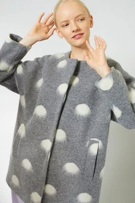 Gorman «Edie» шерсти смесь куртка в серый/белый горошек размер UK14 - Изображение 1 из 4