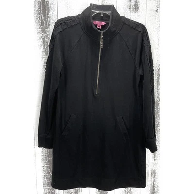 Lilly Pulitzer Tunic Sweatshirt Dress Women's L Long Sleeve Zip Up Embellished - Image 1 of 4