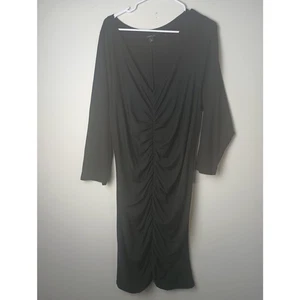 Torrid schwarzes figurbetontes Minikleid Damengröße 4X Langarm Cinch Urlaub Party - Bild 1 von 4