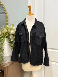 Womens BBJ Black Denim Jacket Size Mwsium - Picture 1 of 2