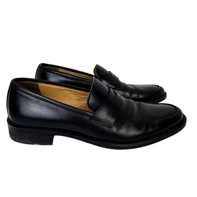 Johnston & Murphy Holden Penny Loafers Black Leather Shoes Made in Italy Men 8.5 - Image 1 of 4