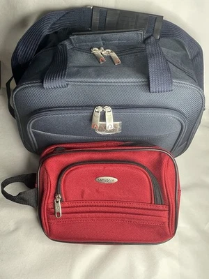 Travelers Club Carry On Luggage Tote Blue Duffle Bag Red Samsonite Travel Pouch - Image 1 of 4