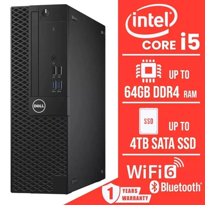 Dell Desktop Computer PC i5, upto 64GB DDR4 RAM, 4TB SSD, Windows 10 Pro WIFI BT - Image 1 of 4
