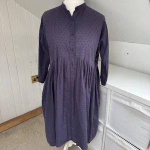 Cabbages & Roses Dress Size 10 Purple Cotton Swing Style Pockets Oversized - Picture 1 of 11