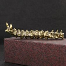 Solid Brass Caterpillar Figurine Miniature Tea Pet Ornament Spoof Insect Toy EDC