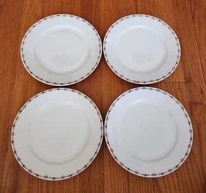 FRAURUETH  GERMANY ~ FLORAL & BLACK DOT ~ FRA31 ~ SALAD PLATES  - Picture 1 of 6