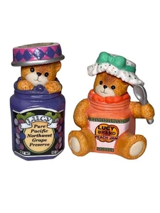 Enesco Lucy & Me Lucy Rigg Bears-Grape Preserves & Peach Jam ‘95 Lot of 2 Signed - Picture 1 of 10