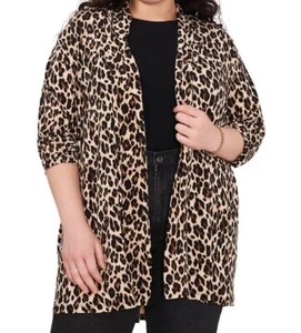 *NEW* Vince Camuto Plus Size Leopard Print Shawl Collar Open Front Cardigan  NWT - Picture 1 of 7
