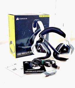 Corsair VOID RGB Elite Cuffie Gaming Wireless Cuffie Bianco PC-MAC-PLAYSTATION - Foto 1 di 8