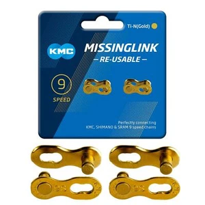 KMC Missing Link 9 Speed Re-Usable Ti-N (Gold) Pin Length: 6.6mm 2 Pair - Picture 1 of 6