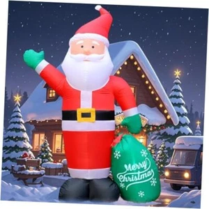 Christmas Inflatable Santa Outdoor Decoration: 8 FT Blow up Santa Claus Carry - Picture 1 of 5