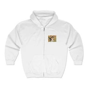 Corgi in a sunflower field embroidered Unisex Heavy Blend™ Zip Hooded Sweatshirt - Picture 1 of 19