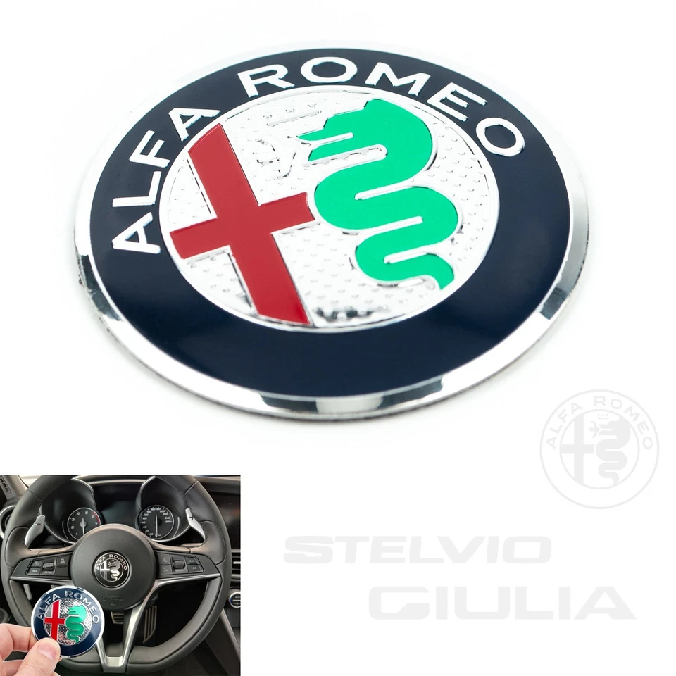 Insignia de repuesto volante multicolor 56 mm Alfa Romeo Giulia y Stelvio Foto 1 de 4