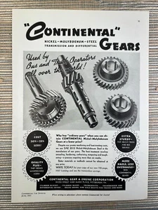 Continental Nickel Molybdän Stahl Zahnräder Pittsburgh PA 1937 Vintage Print Ad - Bild 1 von 1