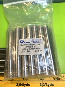 5 Stück) J&S Werkzeug "VPT" HSS Bohrer Rohling 0,3770" x 3" Rundwerkzeug Bitschneider 0,0002 - Bild 1 von 6