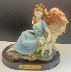 Giovanni Collection Resin Angel Figurine with Lamb - Picture 1 of 6