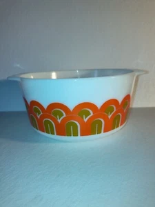 Vintage Pyrex #344 Fish Scale 3QT Mixing Bowl Dish MCM Arches White Yoga Butts - Picture 1 of 8