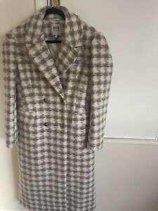 RIVER ISLAND LONG  WINTER COAT ,SIZE 12 women’s ladies grey and white pattern