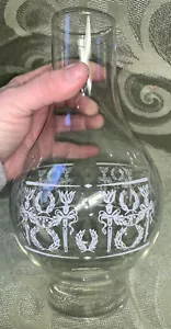 Glass Laurel Wreath Torch Oil Lamp Chimney 8 7/8” Tall X 5” Diameter - Picture 1 of 5