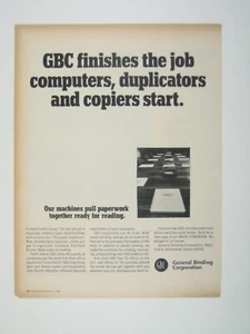Vintage GBC General Binding Corp Print Ad 1968 Computers Duplicators Copiers - Picture 1 of 2