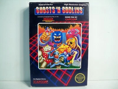 K25i14142 GHOSTS 'N GOBLINS COMPLETE W/ BOX & MANUAL 1986 NES NINTENDO VINTAGE - Image 1 of 4