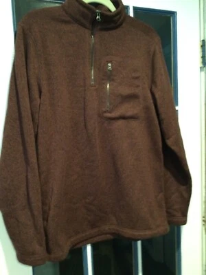 Outdoor Life Men's M Fleece jacket 1/4 Zip Polyester Long Sleeve zippered pocket - Image 1 of 3