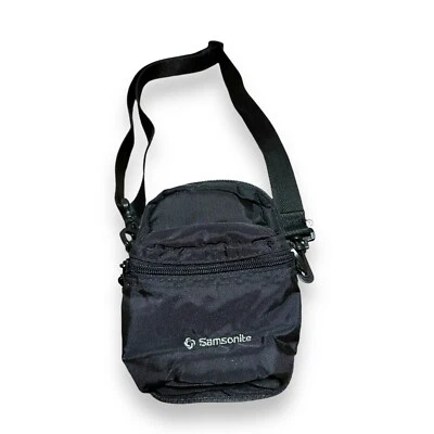 Samsonite Black 2 Pockets Small Camera Bag Case Belt Loop and Shoulder Strap - Image 1 of 4