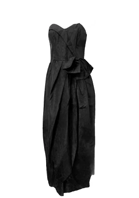 VESTIDO SIN TIRANTES VINTAGE GUNNIE SAX DE JESSICA MCCLINTOCK NEGRO MOIRE, TALLA 7 Foto 1 de 4