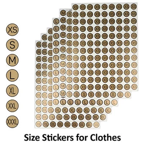 XS-3XL Pegatinas Talla Ropa Perchas Etiquetas Autoadhesivas 1-100 Hojas - Imagen 1 de 11