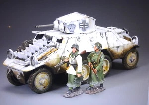 king &country BBG043 54mm ww2 bulge German armored car winter 2figs 2011 MIBoop - Picture 1 of 7