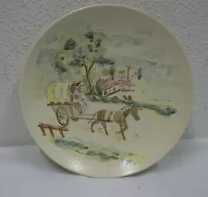 50er 60er Wandteller Zierteller Limburg Dom Keramik Obsthändler handgemalt 50s - Bild 1 von 3