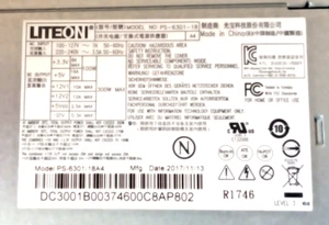 DC.3001B.003 Acer Aspire TC-780 LITEON Model #: PS-6301-18A4 Power Supply, PSU - Picture 1 of 7