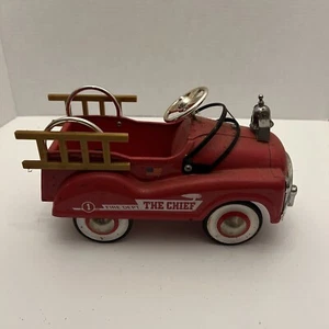 Teleflora Gift Planter-Metal "The Chief"Fire Dept. 1 Red Truck/Pedal Car Replica - Picture 1 of 7