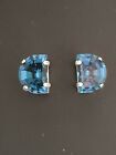 Glorious Large Arch shaped Stud Earrings Made with Swarovski Montana.Made in UK 
