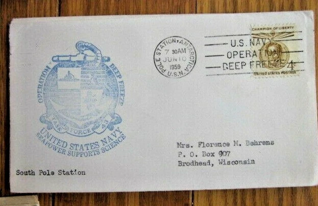 1959 OPERATION DEEP FREEZE SOUTH POLE ANTARCTICA 1959 COVER   - Image 1 of 1