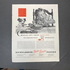 Papeles Rinelander Vintage Impreso Anuncio Cereal Embalaje Niña Alexander Hamilton - Imagen 1 de 2