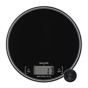 Salter Round Kitchen Scale Digital Food Weighing Scales Baking/Cooking (OpenBox) - Picture 1 of 6