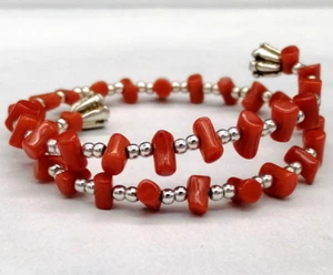Pulsera De Coral Rojo Verdadero Y Aleación Ajustable Para Niña Chica Mujer - Imagen 1 de 6