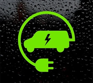 ELECTRIC CAR DECAL LOGO FOR CAR VAN LAPTOP VINYL STICKER - Picture 1 of 5