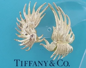 Vintage Tiffany & Co Schlumberger 18K Yellow Gold Clip-On Earrings 15 Gr 1.25" - Picture 1 of 9